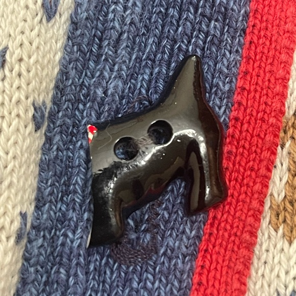 Vtg Casual Corner Grannycore Scottish Terrier Dog Sweater Vest Cardigan - Picture 4 of 6